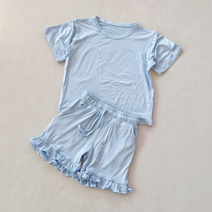 ชุดเซ็ตเสื้อผ้าเด็กผู้หญิงลายกระต่ายอีสเตอร์สีชมพูพร้อมโบว์  รุ่น GSSO3346 สำหรับเด็กผู้หญิงตัวเล็ก  ขายส่ง ชุดฤดูร้อนแขนสั้น - Product Image 6