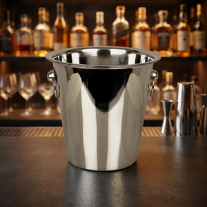 Cubo de Hielo de Acero Inoxidable con Asas para Fiestas de Vino en Hoteles, Bares y Restaurantes - Estilo Industrial Sostenible Personalizable - Product Image 2