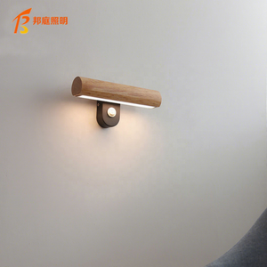Interior Decoration Wall Lamps Wood Body Acrylic Lampshade Rotatable Bedroom Reading Wall <strong>Sconce</strong> <strong>Lights</strong> LED With Switch - Product Image 1