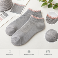 Chaussettes en fibres écologiques, coton et élasthanne, coupe basse, gris royal, tricotées, avec talon et bout renforcés, entretien facile, taille personnalisée