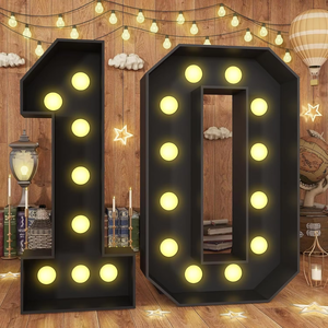Letrero de Espuma con el Número 1 Iluminado, 4 Pies, Kit de Bricolaje Precortado para Decoraciones de Primer Cumpleaños, <span class=keywords><strong>Año</strong></span> <span class=keywords><strong>Nuevo</strong></span> y Aniversario - Product Image 4