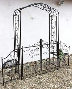 Arche de jardin en métal en forme d'oiseau avec porte et boîtes, revêtement écologique, <span class=keywords><strong>hauteur</strong></span> pour plantes grimpantes - Product Image 4