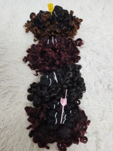 Promotion : 25 $ par lot de 8 mèches de cheveux humains bouclés afro de 10 pouces, 100 % naturels, colorés, extensions de cheveux brésiliens Remy, vente en gros directe usine - Product Image 4