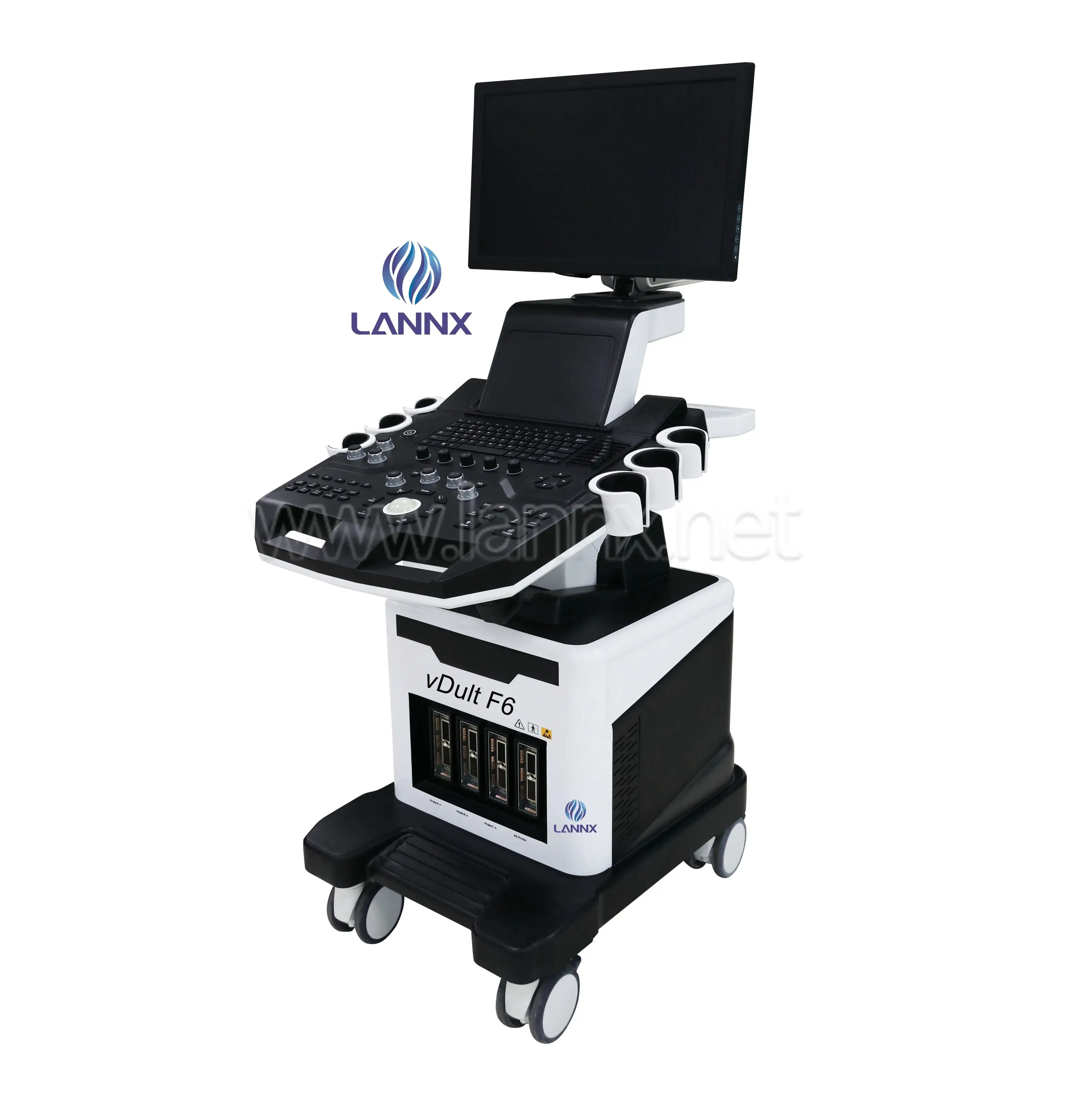 LANNX vDult F6 New animal Hospital Trolley Scanner ad ultrasuoni Mobile grande schermo 4d digital Veterinary color doppler Ultrasound