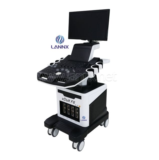 LANNX VDult F6 New Animal Hospital Trolley Mobile Ultrasound Scanner Large Screen 4d Digital Veterinary Color Doppler Ultrasound