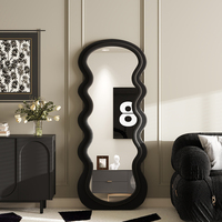 Miroir sur pied en velours Teddy, grand format, irrégulier, en bois, pour décoration intérieure, vente en gros