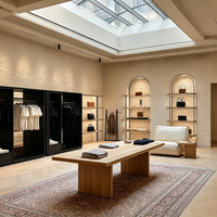 Boutiques de luxe ensembles magasins de vêtements affichage meubles armoire ouverte en métal noir