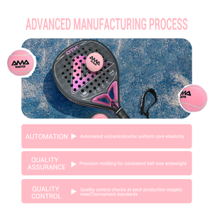 Pelotas de Pádel AMA SPORT de Alta Calidad Aprobadas por la ITF de Lana Rosa con Logo Personalizado - Product Image 4