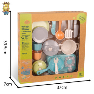 Ensemble de cuisine pour enfants en paille de blé écologique, jouet d'imitation, 14 pièces - Product Image 6