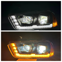 Faro Delantero LED Completo con Doble Proyector para Dodge Charger 2011-2014 con Luz Diurna DRL y Señal de Giro Secuencial (Solo para Modelos con Halógeno de Fábrica)