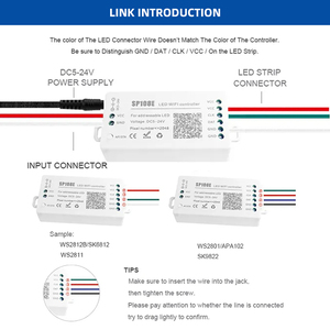 SP108E <span class=keywords><strong>LED</strong></span>ピクセルコントローラーアドレス付き<span class=keywords><strong>Led</strong></span>ストリップ調光器アプリコントロールWifiピクセル<span class=keywords><strong>Led</strong></span> WIFIコントローラー - Product Image 4