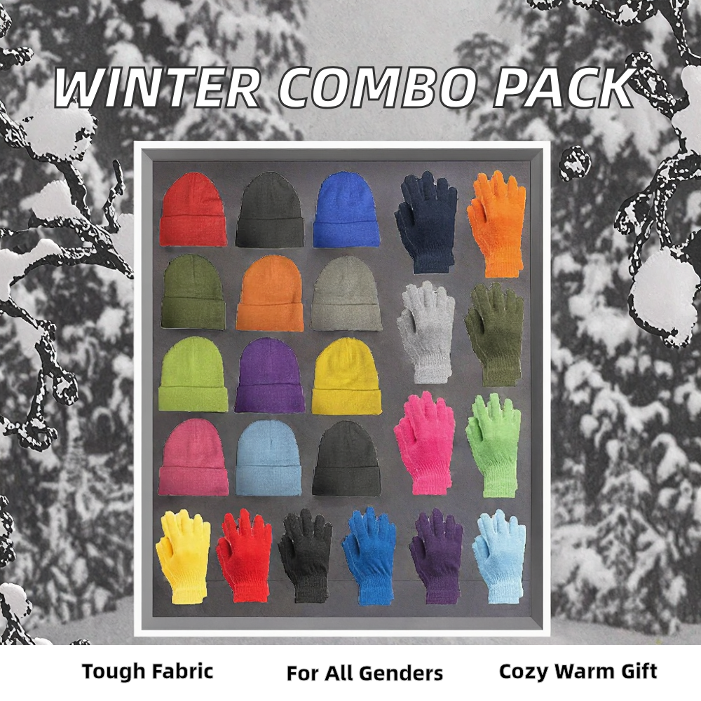 Winter Beanies & Gloves Combo Pack 100% Acrylic Common  display picture 1