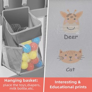 Centro attività per bambini box per cancello di sicurezza traspirante box per bambini box Extra large per neonati e bambini piccoli con cesto appeso - Product Image 5