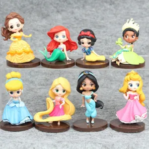 Hot Selling 8pcs/set Princess Figures Mermaid Bella Action Figure For Kid Gift Cake Toppers Birthday