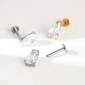 Pendiente <span class=keywords><strong>de</strong></span> Botón con Zirconia Cúbica Flotante en <span class=keywords><strong>Oro</strong></span> Blanco <span class=keywords><strong>de</strong></span> Lujo, <span class=keywords><strong>Piercing</strong></span> <span class=keywords><strong>de</strong></span> <span class=keywords><strong>Labio</strong></span> <span class=keywords><strong>para</strong></span> Mujer - Product Image 2