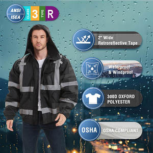 เสื้อแจ็คเก็ตนิรภัยผ้าฝ้ายผสมโพลีเอสเตอร์คุณภาพสูง ระบายอากาศได้ดี พร้อมแถบสะท้อนแสงและโลโก้สั่งทำได้ - Product Image 2