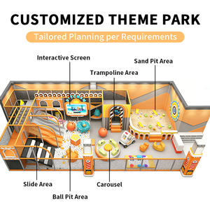 Équipement de terrain de jeu intérieur pour enfants sur le thème de l'orange avec toboggan et <span class=keywords><strong>bac</strong></span> à <span class=keywords><strong>sable</strong></span> pour centre de jeux scolaire, en PVC/PE - Product Image 6