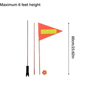 Visibility Orange Triangular Safety Flag Bike Flags with <b>Bar</b> for Kids Safety with Mounting Bracket - Product Image 3