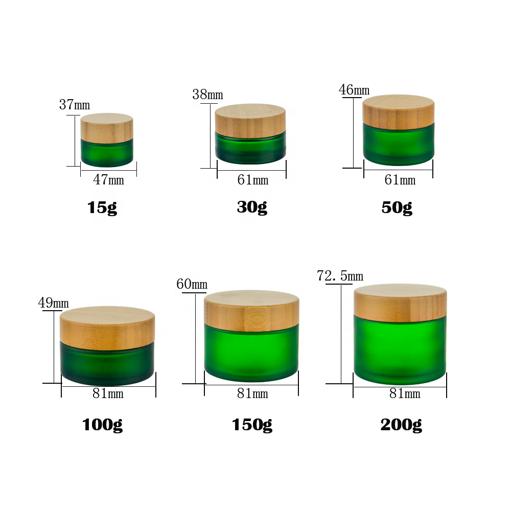 green frosted jars 200g