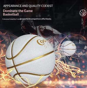Ballon de basket-ball de haute qualité, taille 7, couleur blanche, pour enfants et jeunes, en cuir PU durable, pour l'entraînement en salle et les jeux - Product Image 3