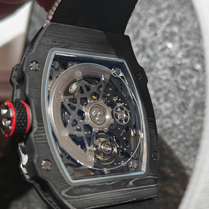 Montre mécanique automatique pour homme de qualité supérieure, en fibre de carbone, en forme de barillet, 67-02, entièrement évidée, de niveau supercar - Product Image 5