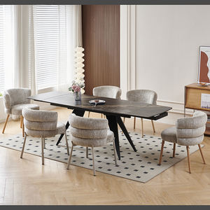 <span class=keywords><strong>Chaises</strong></span> modernes <span class=keywords><strong>scandinaves</strong></span> de salle à manger de <span class=keywords><strong>velours</strong></span> blanc d'acier inoxydable d'hôtel de meubles de café de restaurant - Product Image 2