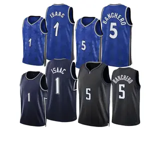 Vente en gros 2023/24 nouveau maillot de basket-ball Magic Johnson Original de haute qualité thermoscellé Nbaing maillots hommes personnalisés