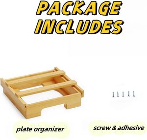 Organizador de Platos de Papel de Bambú para Debajo del Gabinete, Dispensador de Platos de Papel, Estante para Cajones, Organizador de Cajones para la <span class=keywords><strong>Cocina</strong></span> - Product Image 6