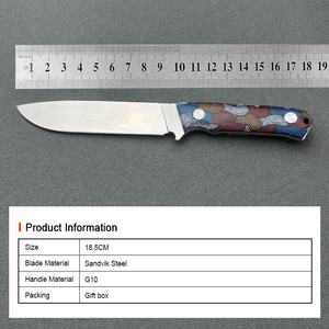 <span class=keywords><strong>Couteau</strong></span> de camping à lame fixe en acier D2 avec poignée G10 à motif imprimé couleur doigt, <span class=keywords><strong>couteau</strong></span> de sauvetage, <span class=keywords><strong>couteau</strong></span> de chasse, <span class=keywords><strong>couteau</strong></span> d'autodéfense avec étui - Product Image 5