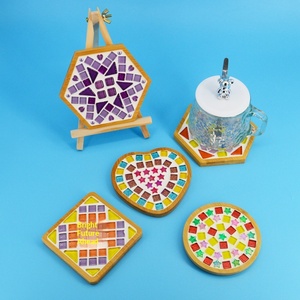 Kit de Manualidades WOWEI, Posavasos de Mosaico de Bambú, Tamaño Pequeño, para Jardines de Infancia y Actividades de Collage entre Padres e Hijos - Product Image 4
