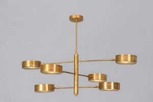 โคมไฟระย้าทองเหลือง 6 ดวง รุ่น Linus Starburst ทำมือ สไตล์โมเดิร์นกลางศตวรรษ เหมาะสำหรับบ้านและสำนักงาน ไฟ LED ปรับความสว่างได้ เพิ่มความมีสไตล์ - Product Image 2