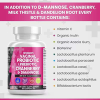 Complément Alimentaire Quotidien Prébiotique et Canneberge pour Femmes, Exportation Transfrontalière, 60 Capsules par Flacon, Vente Directe Usine