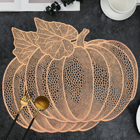 Napperon de table en PVC imperméable et antidérapant, motif citrouille, style Ins, pour table à manger