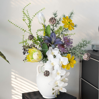 Bouquet de fleurs artificielles en soie, arrangement floral pour centre de table de mariage, décoration de la maison, fleurs artificielles esthétiques