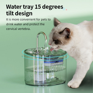 Fontaine à eau intelligente pour animaux de compagnie, ronde, à circulation automatique, pour chats et chiens, conception détachable, modèle FT666 03 gris, à brancher - Product Image 3
