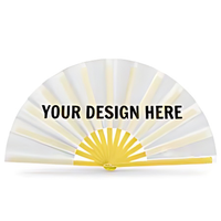 Vente en gros de éventails portables durables de couleur unie, imprimés avec logo personnalisé, pour la danse en ligne, la danse au sol et les fournitures de fête