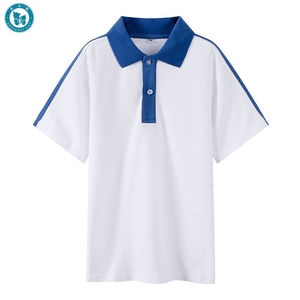 Camisa de uniforme escolar unisex de manga corta con cuello de algodón para estudiantes de secundaria y preparatoria - Product Image 5