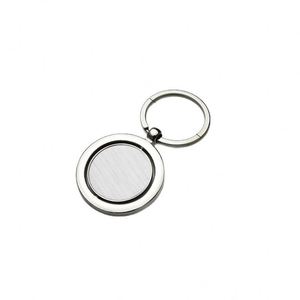 <b>Custom</b> UV Printing Double-sided Rotating Zinc Alloy Keychain School Badge Corporate Culture Blank Pendant Metal Keyring - Product Image 3