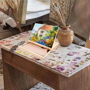 FOSKA Boîte de rangement multifonctionnelle en bois de hêtre massif avec 1 tiroir pour les étudiants en art et les débutants - Product Image 6