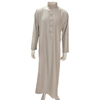 Thobe saoudien de luxe - Robes islamiques de haute qualité pour hommes, couleur unie, vêtements traditionnels simples, tenue pour le festival de l'Aïd al-Fitr