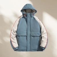 Veste d'hiver à capuche pour homme, chaude, épaisse, tendance, décontractée, coupe-vent, pour l'extérieur, vente en gros