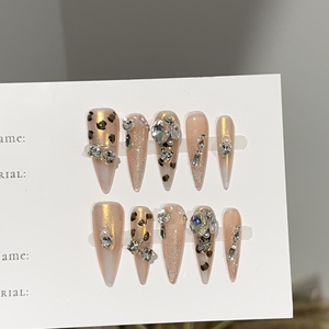 <span class=keywords><strong>Uñas</strong></span> postizas personalizadas hechas a mano con diseño de flor 3D, <span class=keywords><strong>uñas</strong></span> postizas con estampado de <span class=keywords><strong>vaca</strong></span> en blanco y negro, puntas de <span class=keywords><strong>uñas</strong></span> artificiales. - Product Image 5