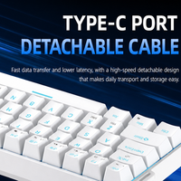 Clavier de jeu filaire 61 touches, sensation mécanique, compact 60%, rétroéclairage RGB, USB Type-C, mini clavier d'ordinateur, logo OEM personnalisé, vente en gros