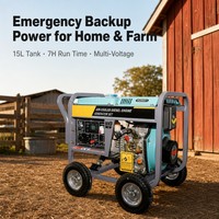Générateur diesel portable VISION 5KW 5000 Watts, châssis ouvert, démarrage électrique, ATS (commutateur de transfert automatique), refroidissement par air, 50/60Hz