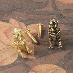 Maniglia per armadio in ottone a forma di cucciolo, accessorio per artigianato in metallo - Product Image 3