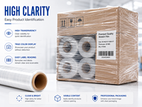 Film étirable transparent, souple et résistant, haute résistance à la traction, résistant à l'humidité, solution d'emballage de palettes en PE, sécurisé pour l'industrie