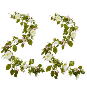 Guirnalda de Rosas Artificiales con Gypsophila y Hojas para Decoraciones de Boda - Product Image 3