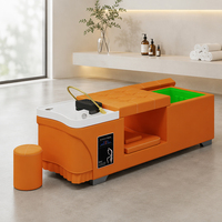 Lit de lavage capillaire en promotion avec système de circulation d'eau intégré pour salon de coiffure, sans tuyauterie requise