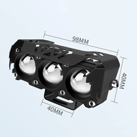 Nouveau phare LED pour moto à trois lentilles, feu antibrouillard, 5064 perles de lampe, mini feux de route, éclairage de travail, ampoule DRILL, aluminium moulé sous pression