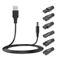 Adaptateur USB BMAX DC002 Femelle vers Double Prise 5.5x2.1 pour Tondeuse/Rasoir, Connecteur Huit Broches, Interface Six Types, Recharge
